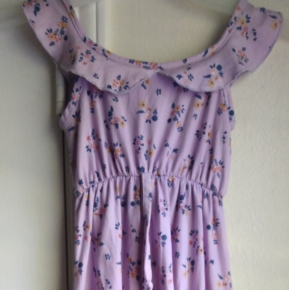 Pink Crush Asymmetrical Girls Lavender Floral Dress Size 4 - Picture 1 of 6